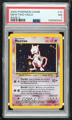 Mewtwo Holo Pokemon Base Set 2 PSA 7 2000