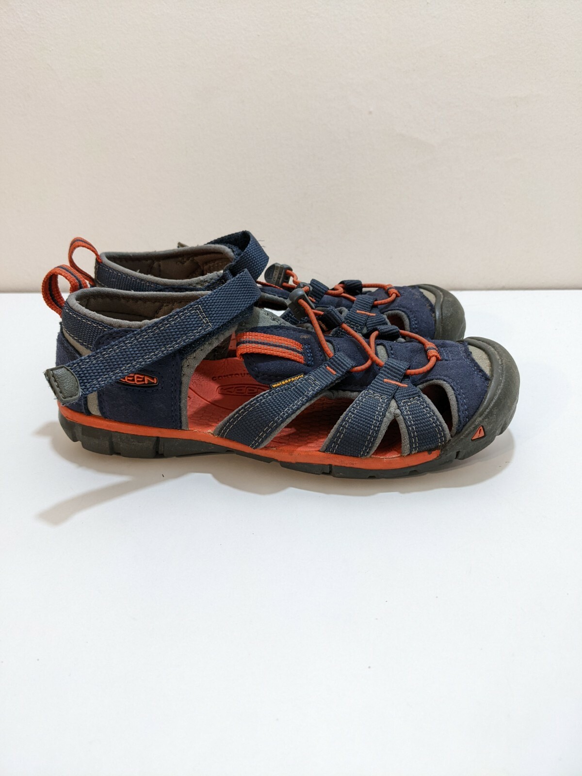 Sandali impermeabili Keen Seacamp II CNX bambini piccoli taglia 4 blu arancione