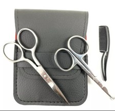 1 Set Beard Mustache Nose Ear Scissors Comb Trimming Kit Facial Hair Trimmer