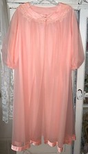 VTG Gossard Artemis Small Peignoir Night Gown Robe Sheer Dbl Layer Puff Sleeve