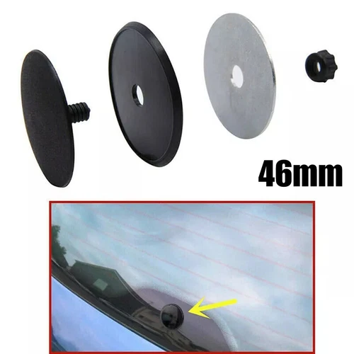 Black 46mm Waterproof Rear Windscreen Wiper Antenna Hole Cover Plug For Cars - Picture 14 of 22