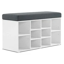 Ivinta Shoe Rack Bench with Seat Cushion, Shoe Storage Cabinet with Seat