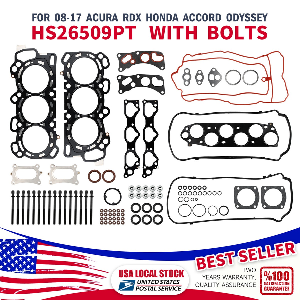 HONDA ACCORD パーツカタログ Cylinder Head Gasket Set Head Bolts For 2010-2011 HONDA ACCORD