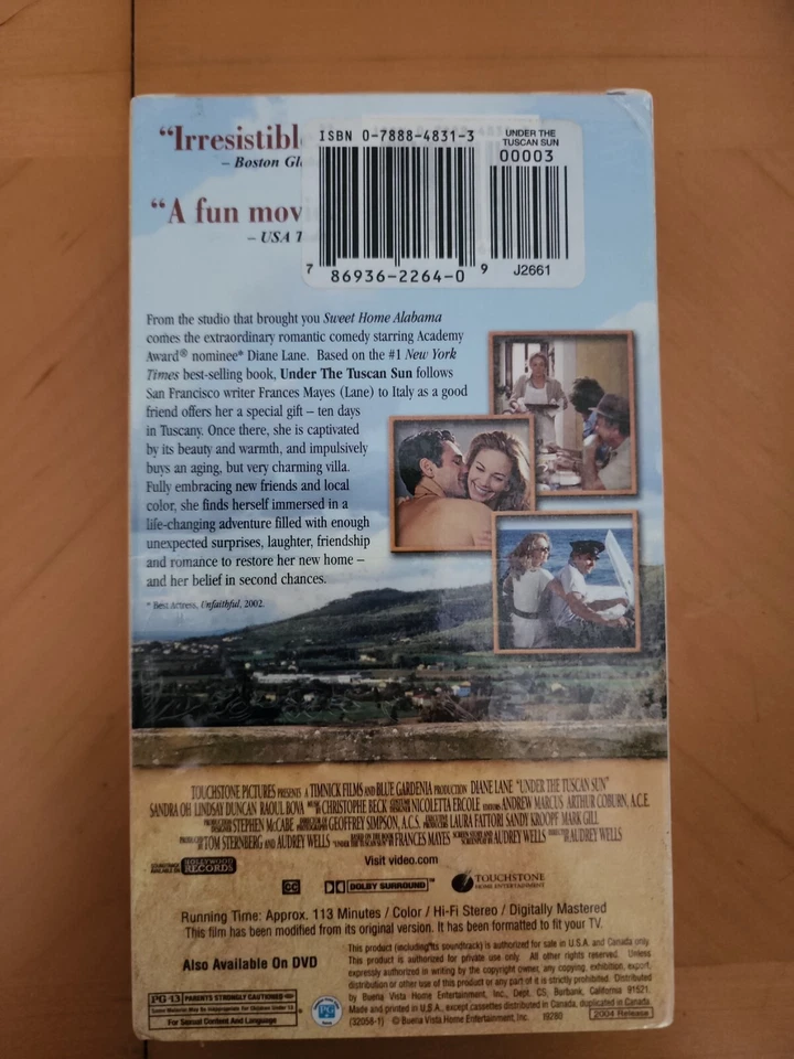 Under the Tuscan Sun (VHS, 2004)Super Rare Factory sealed vintage Diane Lane - Image 2 of 4