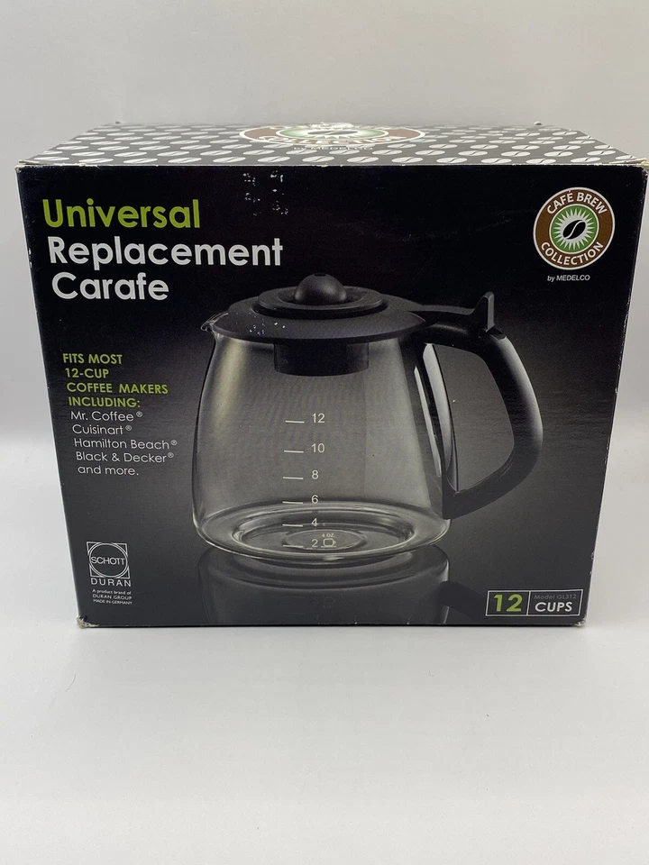 Jarra de café de vidrio de repuesto universal de 12 tazas Medelco Café Brew Collection Foto 3 de 4