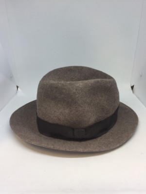 VTG Makins Lancaster 100% Wool Brown Dress Hat Mens Sz 56cm Size TRILBY 