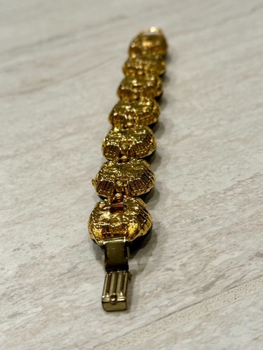 Pulsera De Colección Grande Facetado Vidrio Púrpura Estrás Declaración Joyería Patrimonial - Imagen 8 de 10