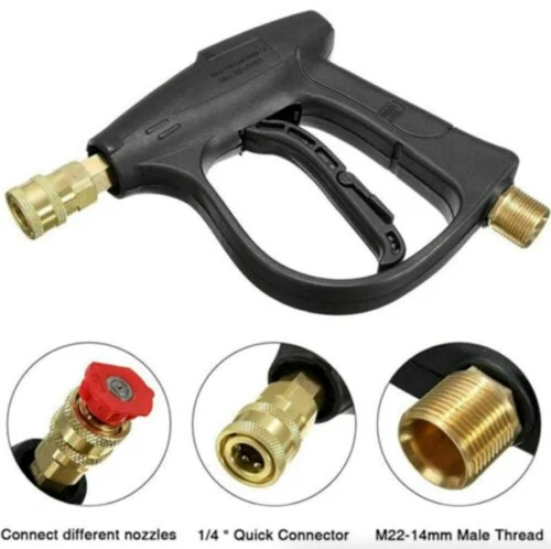 1/4" High Pressure Washer Gun 4000 PSI Car Wash Foam Spray Short Wand w/ Nozzle - Picture 13 of 13