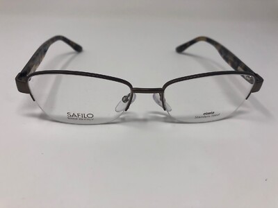 Elasta By Safilo SA 6038 PGA Eyeglasses Frame 53-17-135 Brown Half Rimless HH21