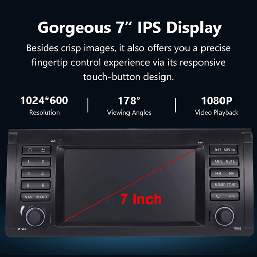 Car Stereo Radio for BMW 5 Series E39 E53 X5 M5 DAB+ RDS GPS Nav WIFI Android UK - Picture 13 of 14