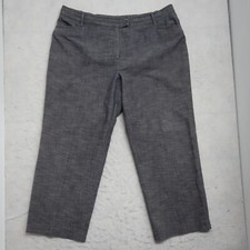CJ Banks Dress Pants Women's 40 X 28 Gray Regular-Fit Pockets Cotton Stretch