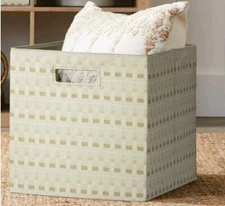 Better Homes & Garden™ ~ PATCHWORK STRIPE  ~ 12.75" ~ Fabric Storage Cube/Bin