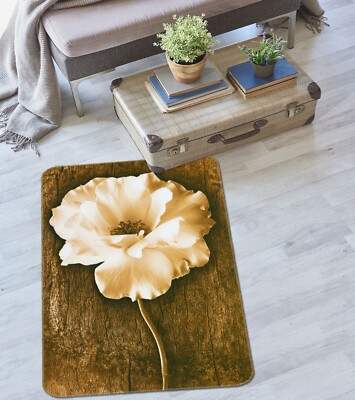 3D White Flower ZHUA2470 Game Non Slip Rug Mat Photo Carpet Zoe