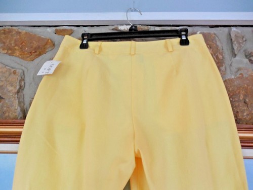 New Soft Works Petite Yellow Pants Sz 8 Light Weight Cotton Poly Blend Sunny - Picture 6 of 7