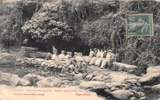 Old postcard 66 LAROQUE SOURCES MINERALES BASIN DE LA FOUN DE L'ARAM (animation