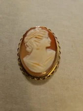 Vintage Shell Cameo 14k Gold Filled Brooch Or Pendant 