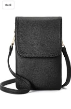 BOSTANTEN Leather Small Crossbody Bags - Designer Cell Phone Bag - Black