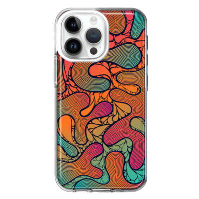 MUNDAZE Case for Apple iPhone 12 Pro Max Retro Abstract Liquid Pattern