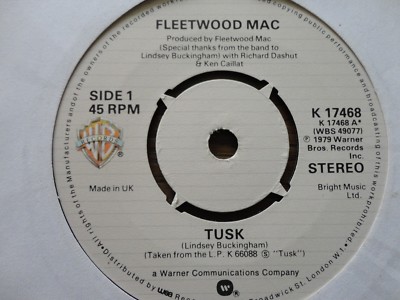 FLEETWOOD MAC TUSK K 17468 1979 single vinyl 45 rpm 7'' rare knockout centre