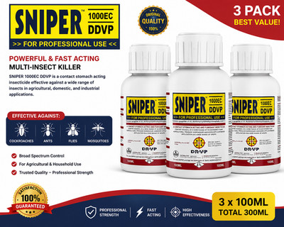3 Sniper 1000EC DDVP Insecticide 100ml Plastic Bottle for Insects