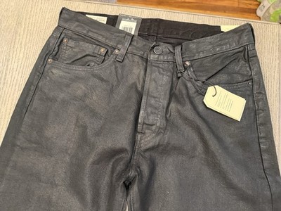 501 Original Fit Wax Coated Men's Jeans Black 32x32 Waxed | eBay