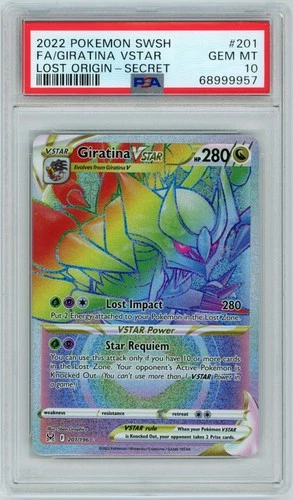 Pokémon TCG - Giratina VSTAR 201/196 SWSH Lost Origin Secret Rare Holo PSA 10