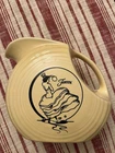 Vintage 1990’s Fiesta Ware Sunflower Yellow Dancing Lady Pitcher 7.5; X 8 X 4.5”