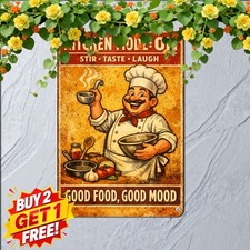 Funny Chef I Cook I Drink Quote Metal Sign Vintage Kitchen Decor Plaque 8x12