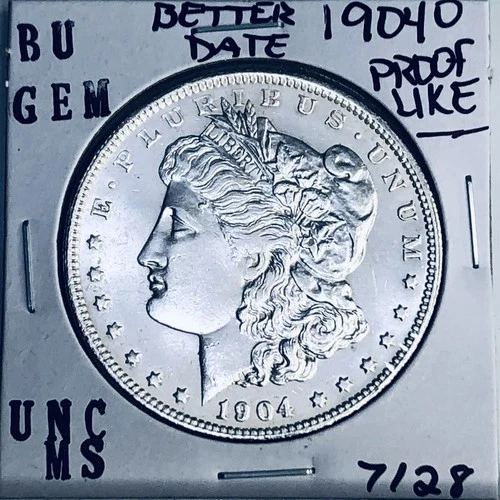 1904 O BU GEM MORGAN SILVER DOLLAR UNC MS+++ U.S. MINT RARE COIN 7128
