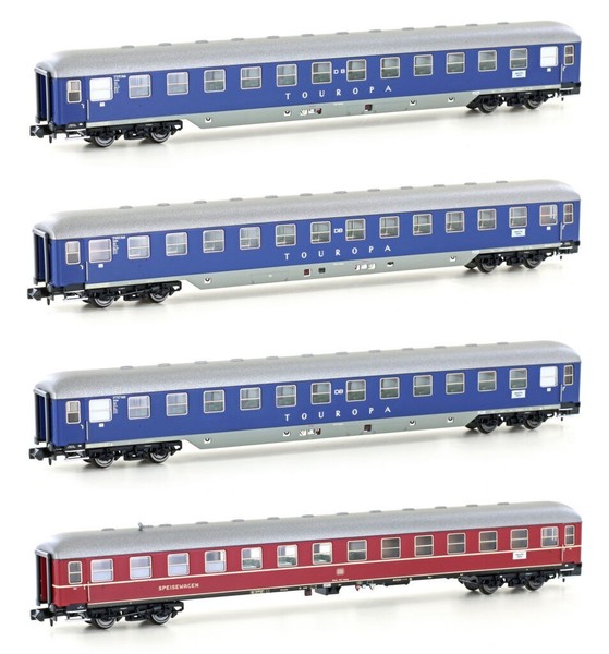 Spur N Hobbytrain 22201 - 4Er Set Personenwagen Db/Touropa Ep.Iiib Set 2 Neu Ovp-image