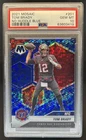 2021 Panini Mosaic Tom Brady No Huddle Prizm Blue #/75 Buccaneers PSA 10