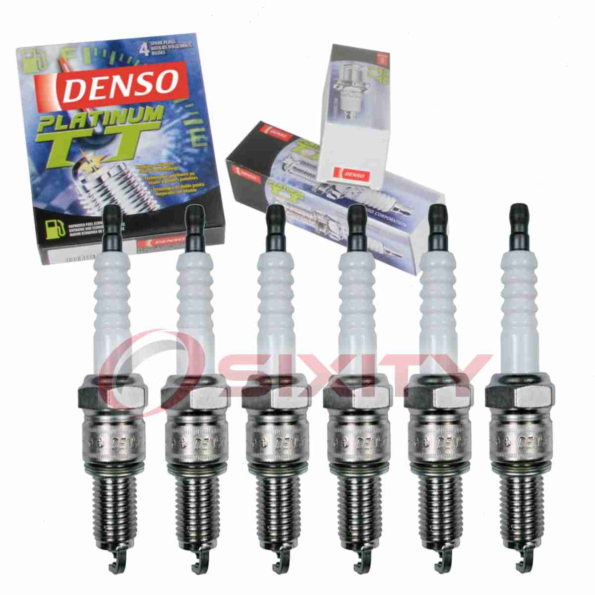 6 pc Denso Platinum TT Spark Plugs for 1971-1973 International 1210 3.8L ef