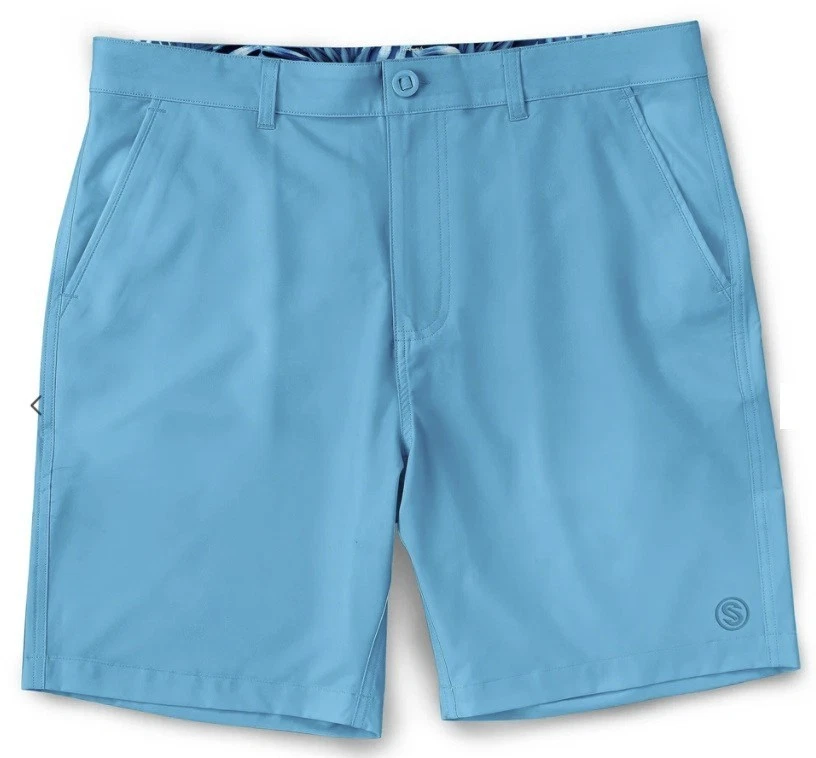 NEW Scales Men Size 34 All Tides Walk Shorts Light Blue Golf Bermuda Lightweight