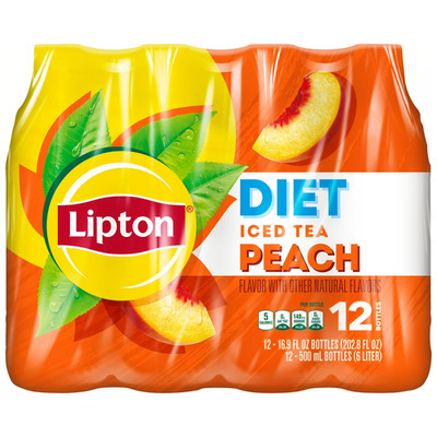 Lipton Peach Iced Tea, Bottled Tea Drink, 16.9 oz, 12 Pack