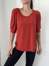 Cece rust red blouse small