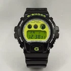 Vintage Casio G Shock Neon Green Black Watch New Battery Cleaned DW-6900CS Works