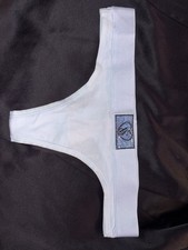 Victoria's Secret Women's Blue Thong/String Panties XS Solid Logo Waistband