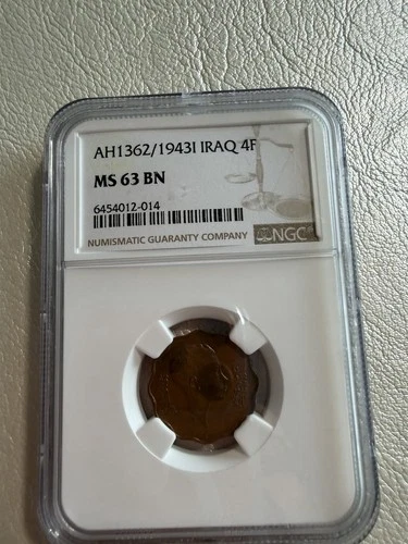 Iraq 1943 4 Fils Coin NGC