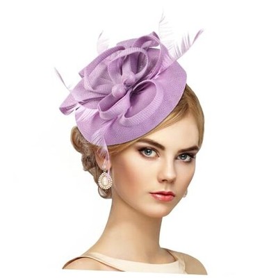 8162 2025 Pink Victoria Derby Fascinator- 1920s 50s Vintage Feather Zinniday White Victoria Feather Fascinators - Women Kentucky  main image 4