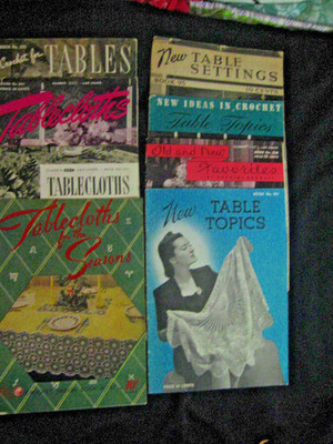 Lot of 9 Vintage Tablecloth Books 1930's & 40's Lilly & Spool Cotton Co. Crochet