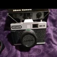 Capital MX-II 35mm Camera Black Silver Vintage Model with Case