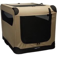 2-Door Portable Soft-Sided Folding Soft Dog Travel Crate Kennel Medium Tan