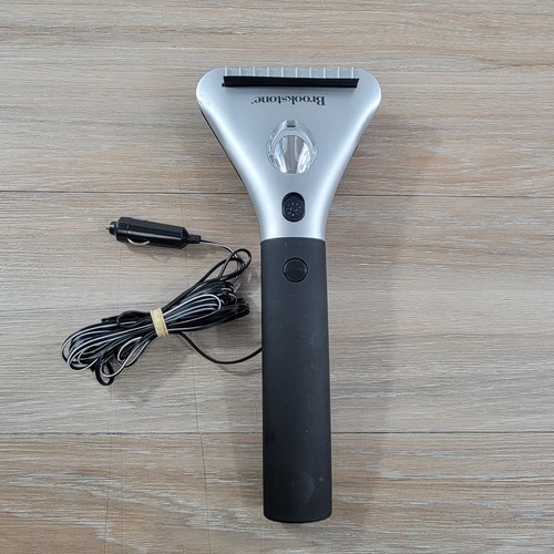 Brookstone Heated Ice Scraper Snow Brush with LED Light 12V Car Power