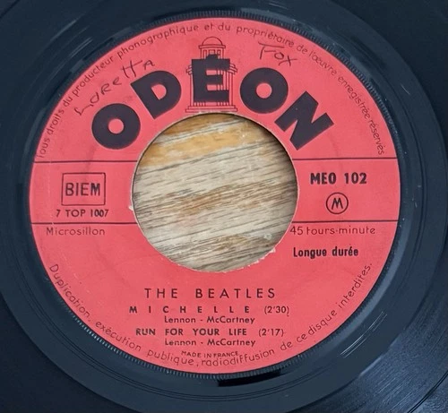Beatles Odeon MEO 102 EP 45rpm Michelle/Drive My Car/Girl/Run For Your Life 1965