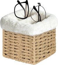 Glasses Holder, Paper Rope Plush Lined Eyeglass Holder Stand 2 slots Eyeglasses