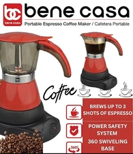 Bene Casa Cuban Electric Espresso Maker 1‑3 Cup –Multiple Colors to choose from.