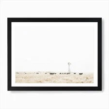 Midwest Cattle Ranch Art Print Framed Wall Art Poster Canvas Print Picture