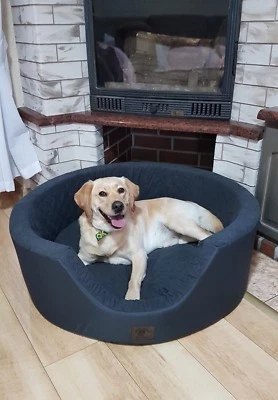 Hundebett Hundekissen Hundesofa kuschelig und weich gepolstert GRAPHIT GRAU