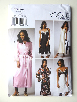 Vogue V9015 Schnittmuster Morgenmantel und Negligee Gr. 6 8 10 12 14 UNGESCHNITTEN NEU