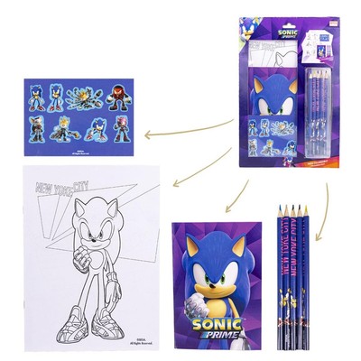 Sonic Prime Kinder-Malset   Kreatives Schreibwaren-Set zum Ausmalen